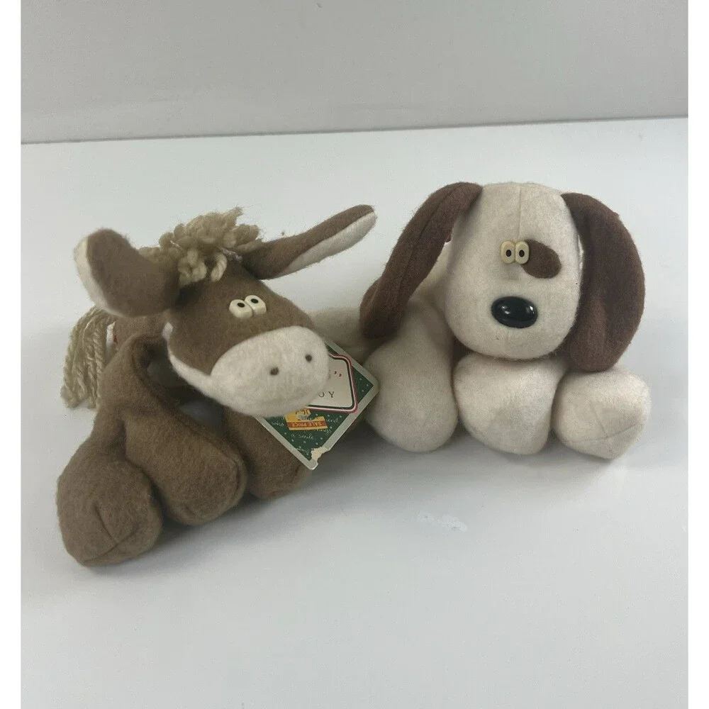 Lot of 2 Vtg Hallmark Floppy Friends 1980s Plush Stuffed Animal Dickens & Archie